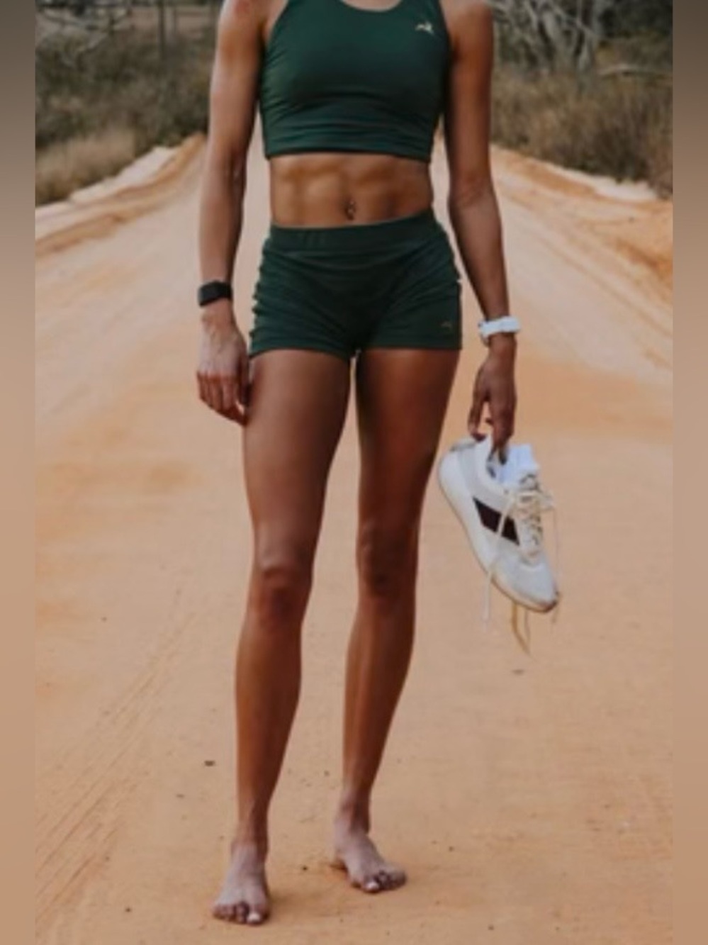 TRACKSMITH Green Turnover Short Tights